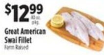 Pioneer Supermarkets Great American Swai Fillet offer