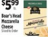 Pioneer Supermarkets Boar's Head Mozzarella Cheese offer