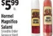 Pioneer Supermarkets Hormel Magnifico Salami offer