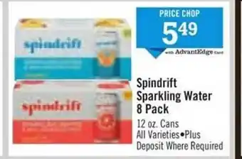 Price Chopper Spindrift sparkling water 8 pack offer