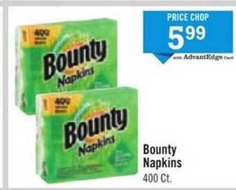 Price Chopper Bounty napkins offer