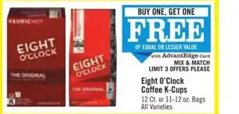 Price Chopper Eight o'clock coffee k-cups offer