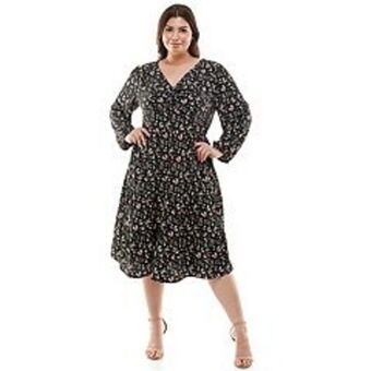 Kohl's Juniors' plus size lily rose ruffled floral fit & flare midi dress offer