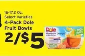 Hannaford 4pack dole fruit bowls offer