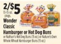 Pioneer Supermarkets Wonder Classic Hamburger or Hot Dog Buns offer