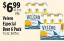 Pioneer Supermarkets Velero Especial Beer 6 Pack offer