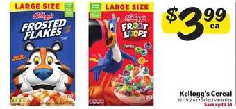 Winn Dixie Kellogg's cereal offer
