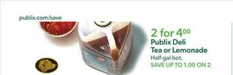 Publix Publix deli tea or lemonade offer
