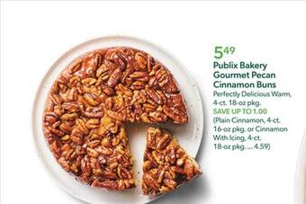 Publix Publix bakery gourmet pecan cinnamon buns offer
