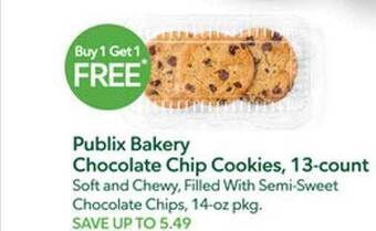 Publix Publix bakery chocolate chip cookies, 13-count offer