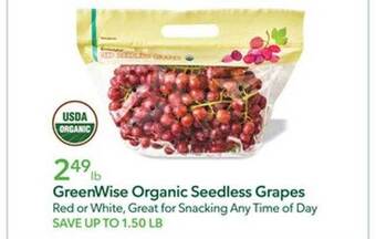 Publix Greenwise organic seedless grapes offer