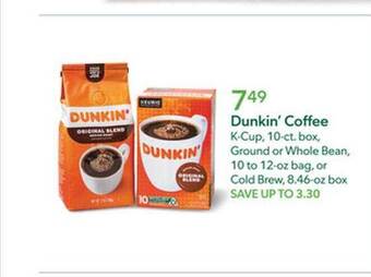 Publix Dunkin' coffee offer