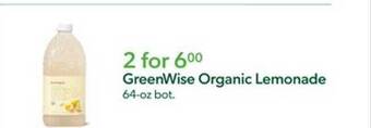 Publix Greenwise organic lemonade offer