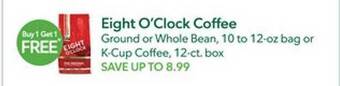 Publix Eight o'clock coffee offer