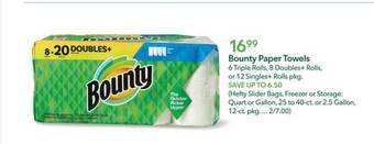 Publix Bounty paper towels offer