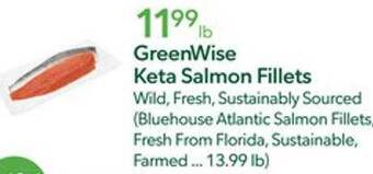 Publix Greenwise keta salmon fillets offer