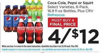 Foods Co Cocacola, pepsi or squirt offer