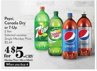 Pavilions Pepsi, canada dry or 7up offer