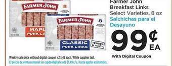 Food 4 Less Farmer john breakfast links offer