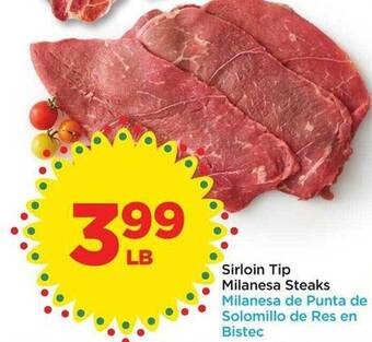 Food 4 Less Sirloin tip milanesa steaks offer