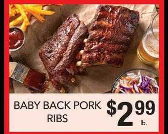 Fareway Baby back pork ribs offer