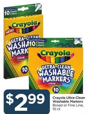 Food 4 Less Crayola ultraclean washable markers offer