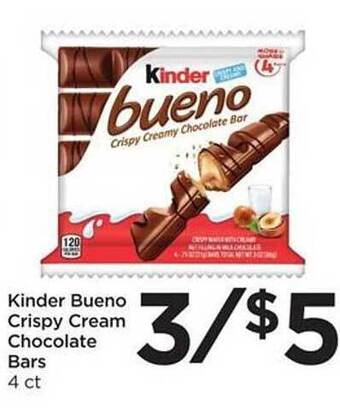 Food 4 Less Kinder bueno crispy cream chocolate bars offer