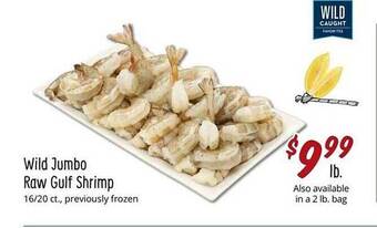 Sprouts Farmers Market Wild jumbo raw gulf shrimp offer