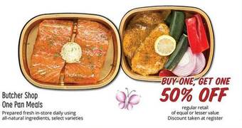 Sprouts Farmers Market Butcher shop one pan meals offer
