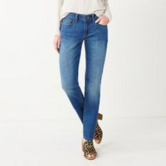 Kohl's Women's sonoma goods for life® supersoft midrise straight-leg jeans offer