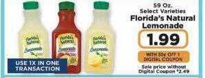 IGA Florida's natural lemonade offer