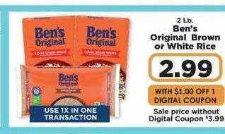 IGA Ben's original brown or white rice offer