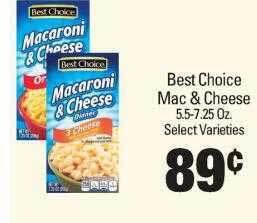 IGA Best choice mac & cheese offer