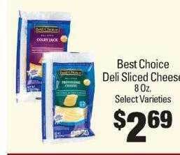 IGA Best choice deli sliced cheese offer