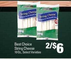 IGA Best choice string cheese offer