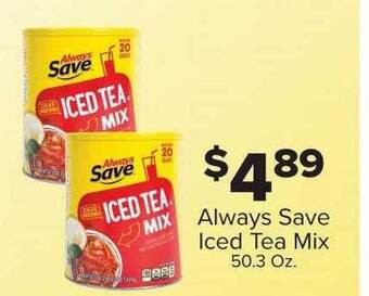 IGA Always save iced tea mix offer