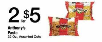 Jons International Anthony's pasta offer