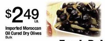 Jons International Imported moroccan oil cured dry olives offer