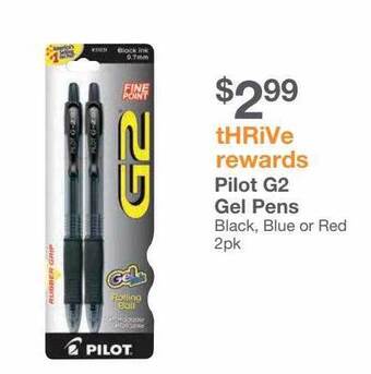 Kinney Drugs Pilot g2 gel pens offer