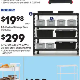 Lowe's 4-tier steel shelving unit offer