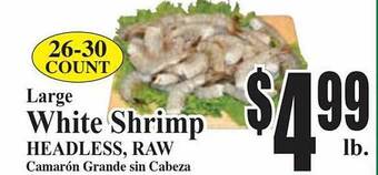 Baja Ranch Large white shrimp offer