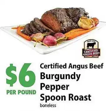 Fiesta Mart Angus beef burgundy pepper spoon roast offer