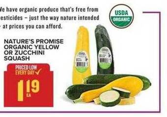 Food Lion Nature's promise organic yellow or zucchini squash offer