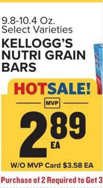Food Lion Kellogg's nutri grain bars offer