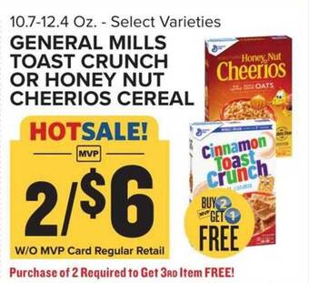 Food Lion General mills toast crunch or honey nut cheerios cereal offer