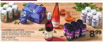 Albertsons Simply idaho seltzer, laughing dog, radio brewing, great northern or big sky or ste chapelle offer