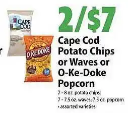 Fiesta Mart Cape cod potato chips or waves or okedoke popcorn offer