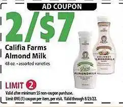Fiesta Mart Califia farms almond milk offer