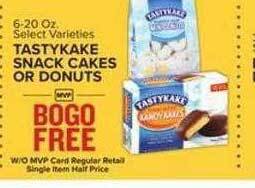 Food Lion Tastykake snack cakes or donuts offer