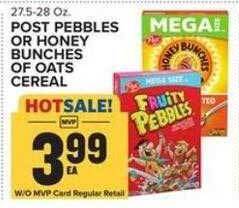 Food Lion Post pebbles or honey bunches of oats cereal offer